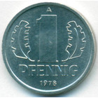 ГДР, 1 пфенниг 1978 год (UNC)