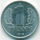 ГДР, 1 пфенниг 1978 год (UNC)