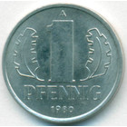 ГДР, 1 пфенниг 1980 год (AU)