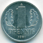 ГДР, 1 пфенниг 1981 год (AU)