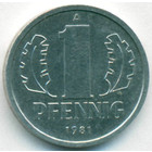 ГДР, 1 пфенниг 1981 год (AU)