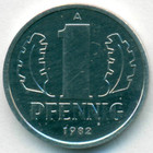 ГДР, 1 пфенниг 1982 год (UNC)