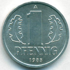 ГДР, 1 пфенниг 1985 год (UNC)