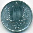 ГДР, 1 пфенниг 1978 год (UNC)