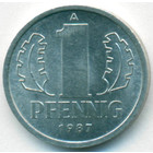 ГДР, 1 пфенниг 1987 год (AU)