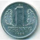 ГДР, 1 пфенниг 1989 год (AU)