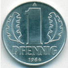 ГДР, 1 пфенниг 1964 год (UNC)