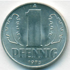 ГДР, 1 пфенниг 1973 год (UNC)