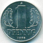 ГДР, 1 пфенниг 1975 год (UNC)