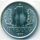 ГДР, 1 пфенниг 1977 год (UNC)