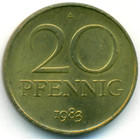 ГДР, 20 пфеннигов 1983 год (AU)
