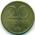 ГДР, 20 пфеннигов 1983 год (AU)