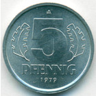 ГДР, 5 пфеннигов 1979 год (UNC)