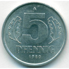 ГДР, 5 пфеннигов 1980 год