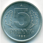 ГДР, 5 пфеннигов 1989 год (UNC)