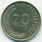 Сингапур, 20 центов 1980 год (UNC)