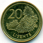 Лесото, 20 лисенте 1998 год (UNC)