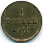 Гернси, 1 дубль 1911 год (UNC)