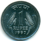 Индия, 1 рупия 1997 год (UNC)