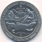 Остров Мэн, 1 крона 1988 год (UNC)