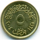 Египет, 5 пиастров 2004 год (UNC)