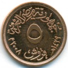 Египет, 5 пиастров 2010 год (AU)
