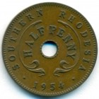 Южная Родезия, 1/2 пенни 1954 год