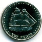 Остров Столтнхофф, 10 пенсов 2008 год (UNC)