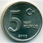 Турция, 5 новых курушей 2005 год