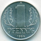 ГДР, 1 пфенниг 1964 год (AU)