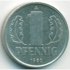 ГДР, 1 пфенниг 1980 год (AU)