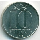 ГДР, 10 пфеннигов 1978 год (UNC)