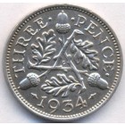 Великобритания, 3 пенса 1934 год (AU)