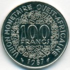 Западно-Африканские Штаты, 100 франков 1987 год (AU)