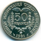 Западно-Африканские Штаты, 50 франков 1981 год (AU)