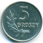 Польша, 5 грошей 1965 год (UNC)