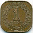 Малайя, 1 цент 1943 год