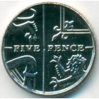 Великобритания, 5 пенсов 2014 год (AU)