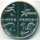Великобритания, 5 пенсов 2015 год (AU)
