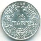Германия, 1/2 марки 1909 год A (UNC)