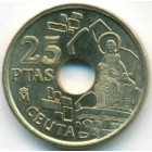 Испания, 25 песет 1998 год (UNC)