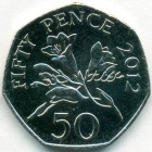 Гернси, 50 пенсов 2012 год (UNC)