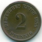 Германия, 2 пфеннига 1875 год D