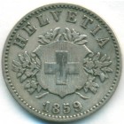 Швейцария, 20 раппенов 1859 год