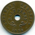 Южная Родезия, 1/2 пенни 1954 год