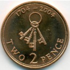 Гибралтар, 2 пенса 2004 год (UNC)