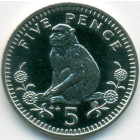 Гибралтар, 5 пенсов 1988 год  (UNC)