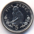 Гибралтар, 5 пенсов 1990 год (UNC)
