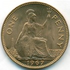 Великобритания, 1 пенни 1967 год (UNC)