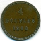 Гернси, 4 дубля 1868 год